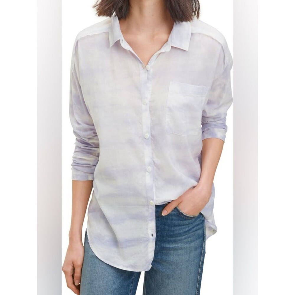 Splendid Paige Tie Dye Mixed Media Shirt